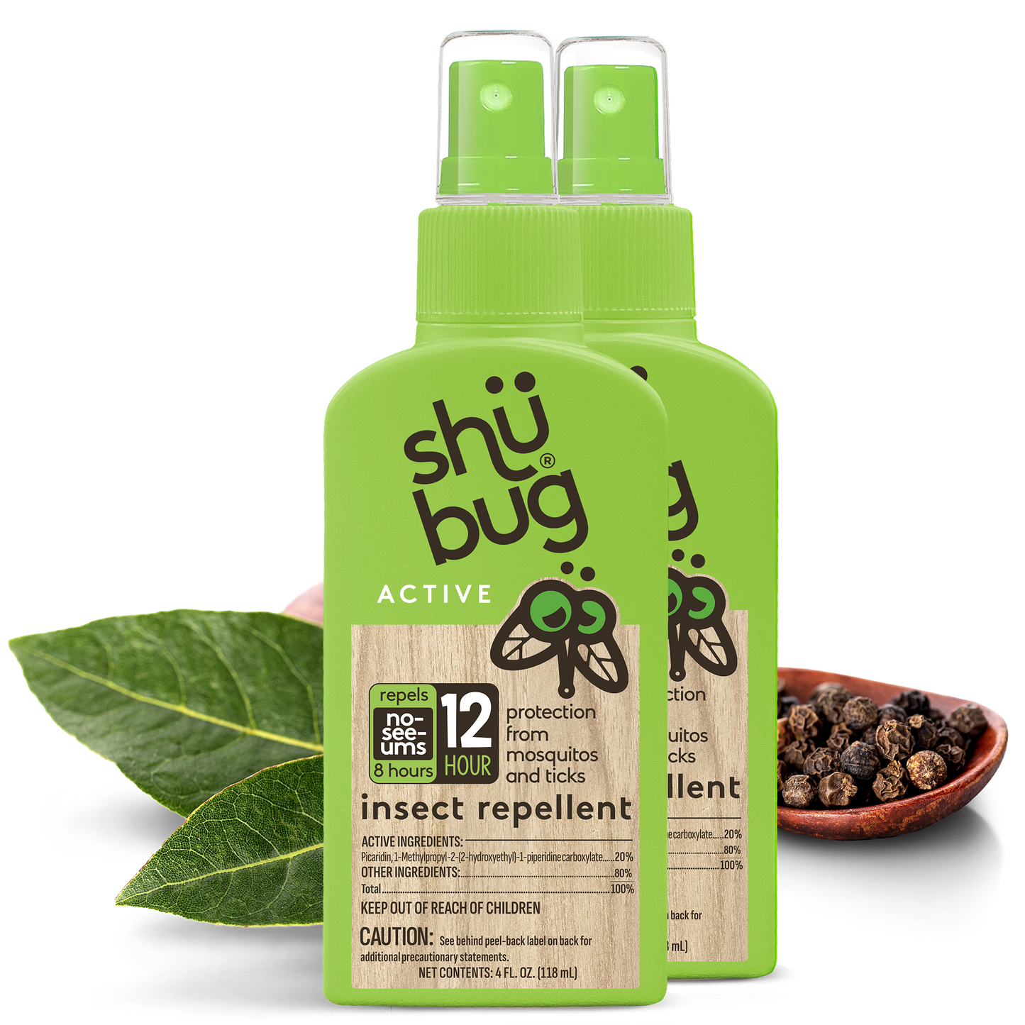 Shubug Active, Pump, 4 oz., Insect Repellent - 2 Pack