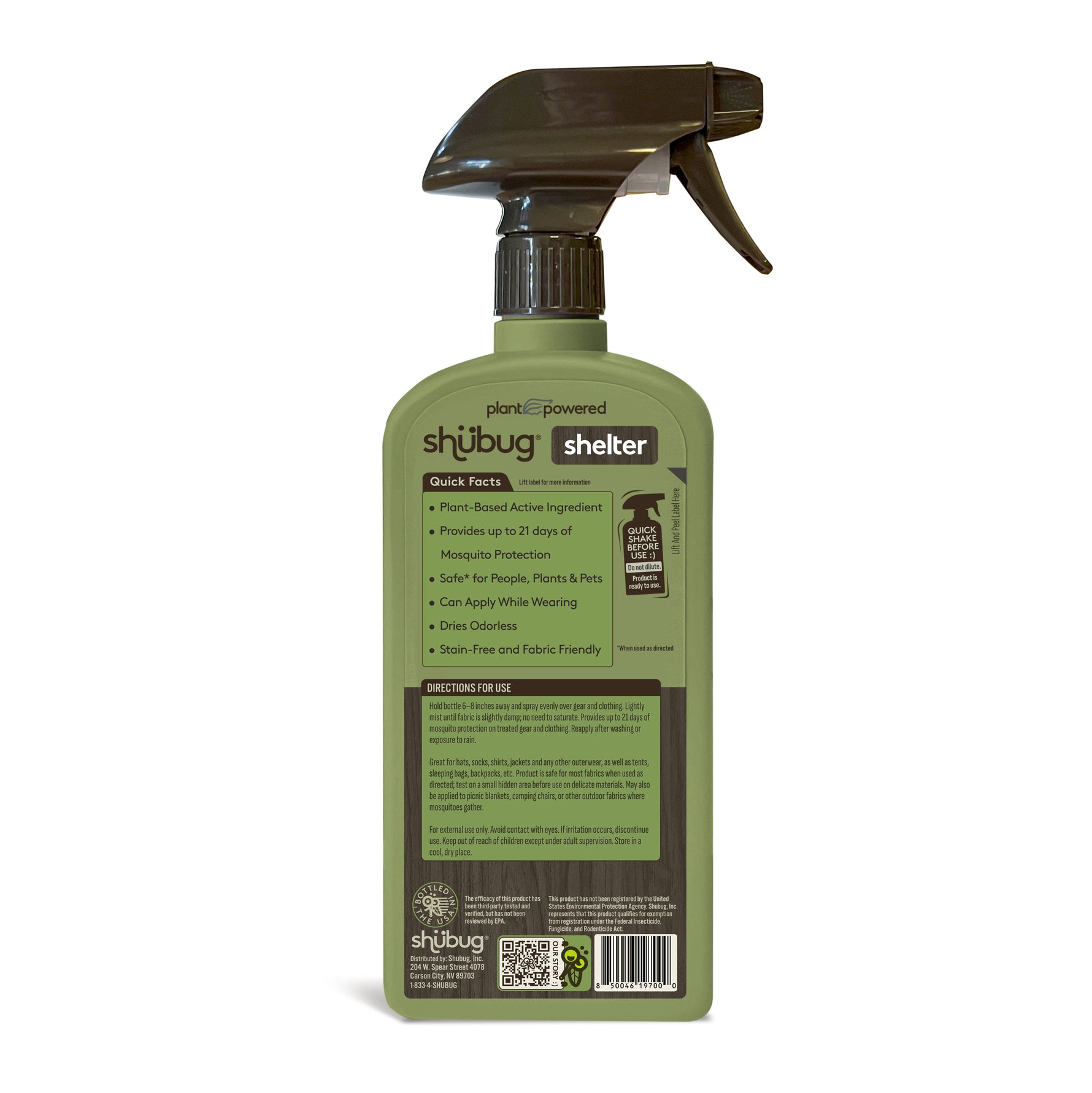 Shubug Shelter, Mosquito Protection for Clothing, Gear, Tents, 24 oz
