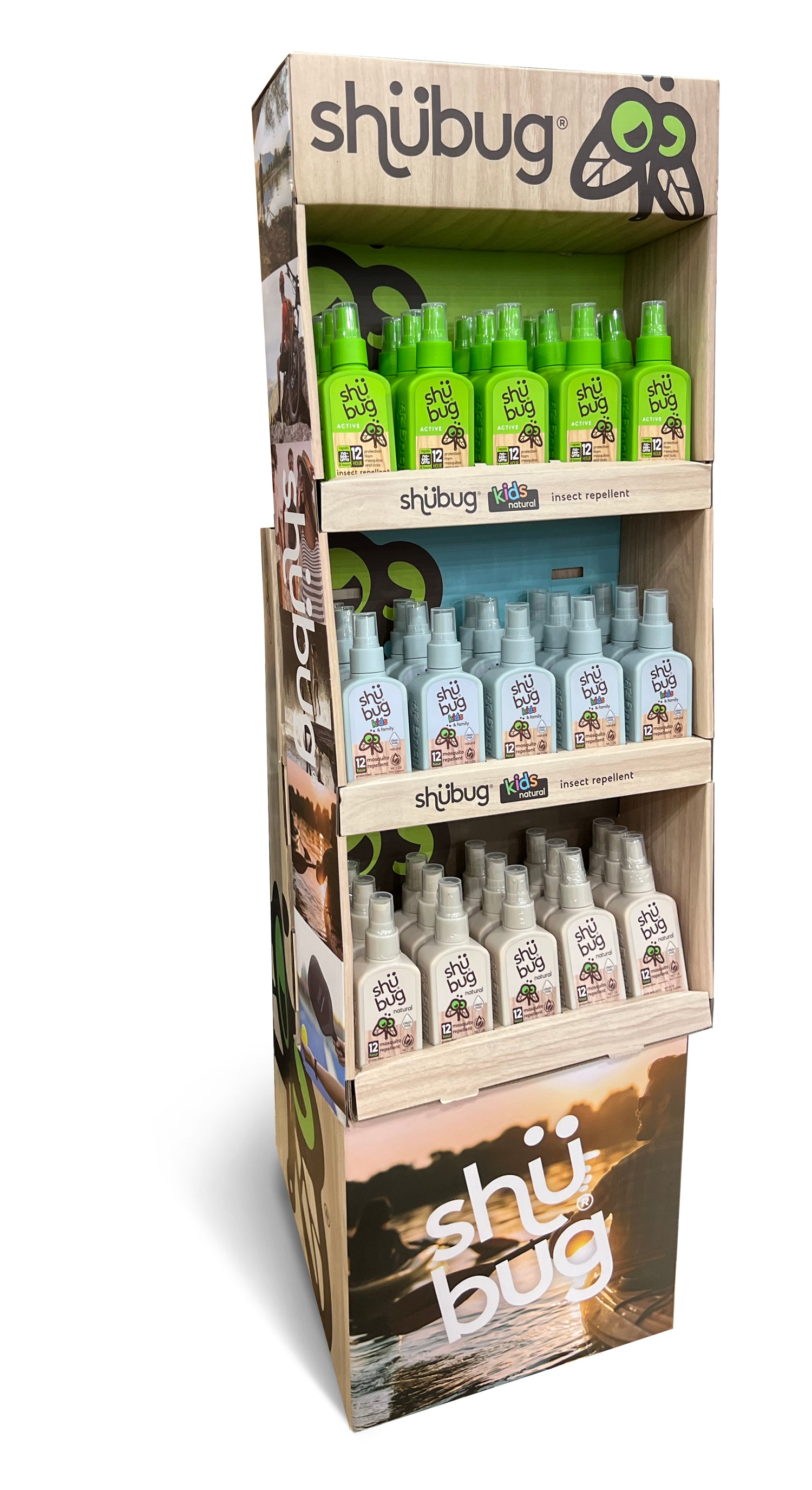 Shubug Mix 4 oz Pump 45 Unit Cardboard Display w/ Floor Stand