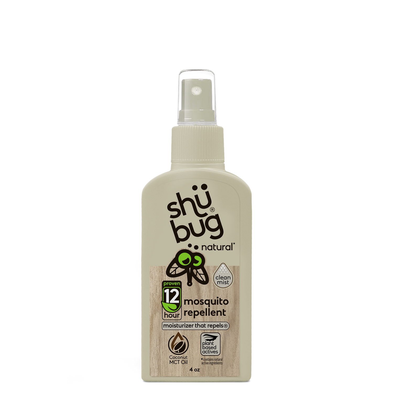 Shubug Natural Clean Mist, Pump, 4 oz., Insect Repellent