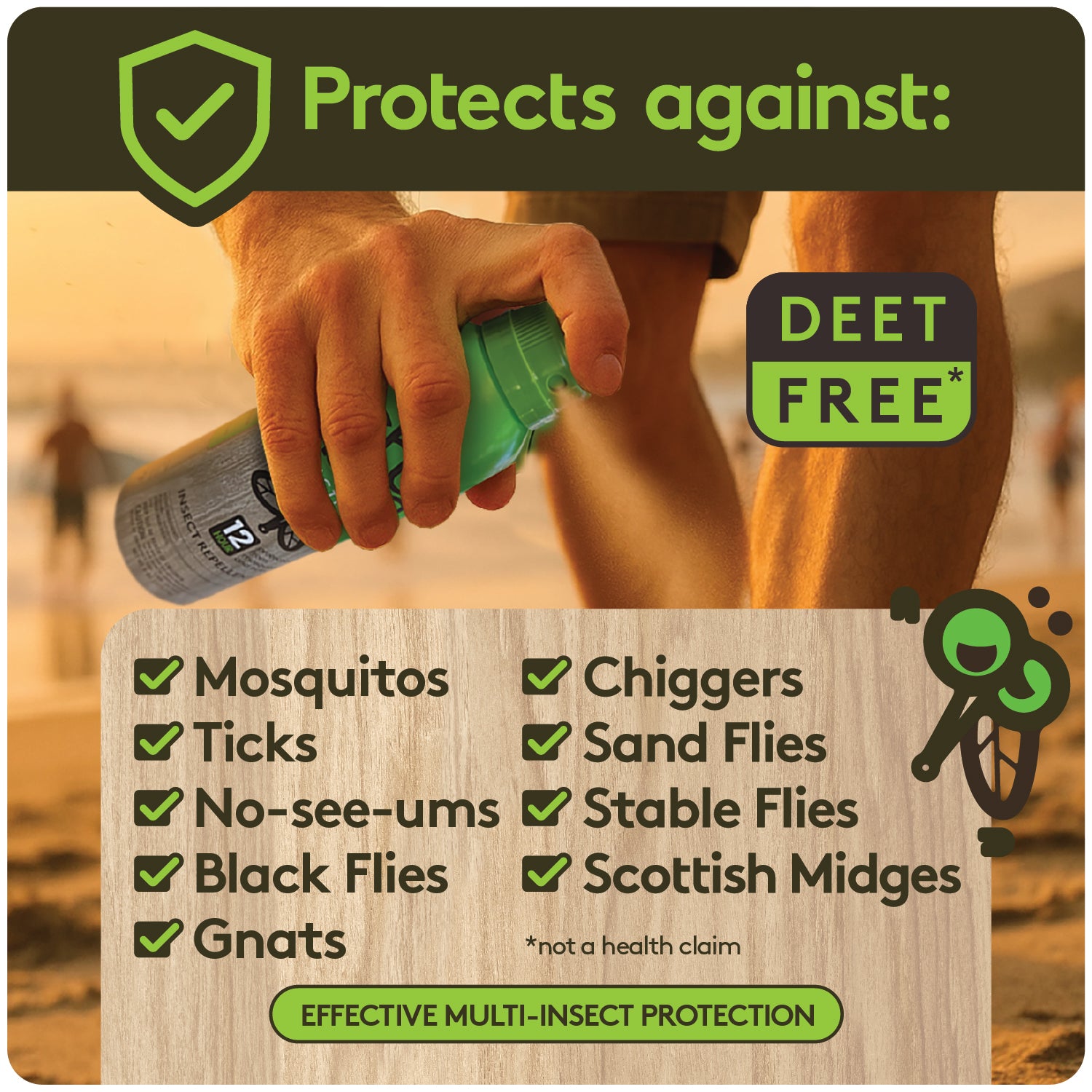 Shubug Active, 360 Spray, 6 oz., DEET FREE Insect Repellent